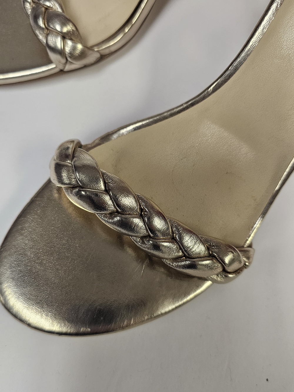 Nine West Gold Braided Strap Ankle‑Strap Sandals - Picture 5 of 5